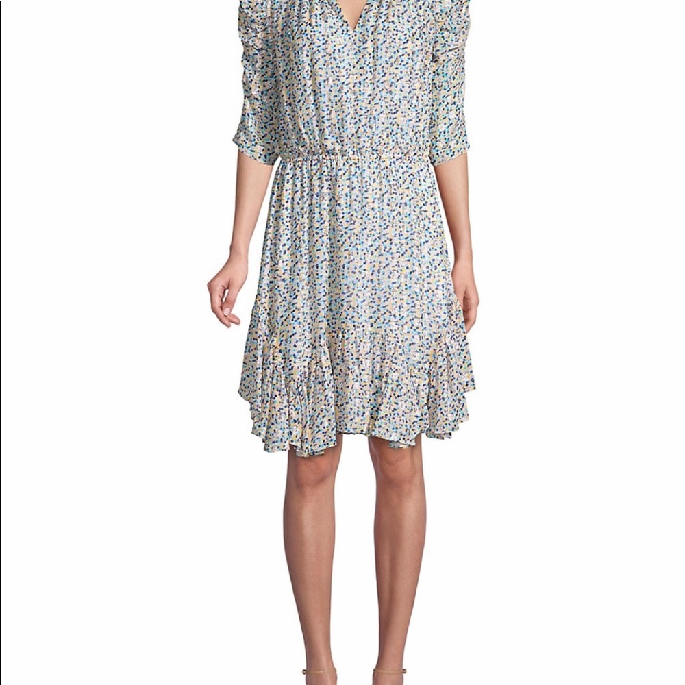 Alexandrina ruffle printed dress by Shoshanna.
